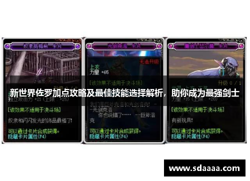 新世界佐罗加点攻略及最佳技能选择解析，助你成为最强剑士